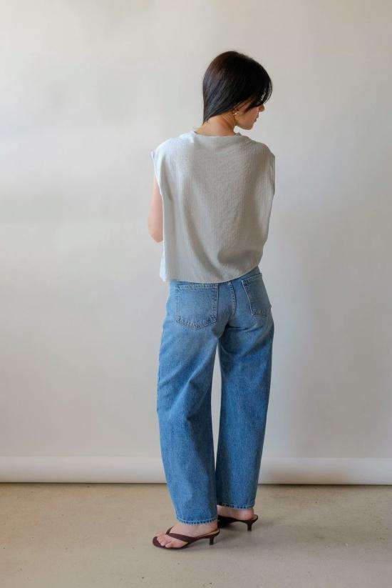  저스트 블랙 데님 데님 팬츠 클레이 배럴 진 미디엄 워시 - JUST BLACK DENIM