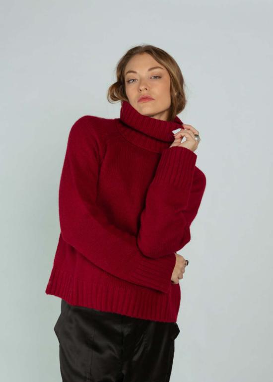  브라조 트리콧 터틀넥 브라조 트리코 청키 터틀넥  스칼렛 - BRAZEAU TRICOT