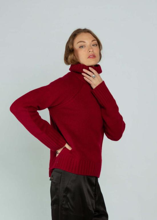  브라조 트리콧 터틀넥 브라조 트리코 청키 터틀넥  스칼렛 - BRAZEAU TRICOT