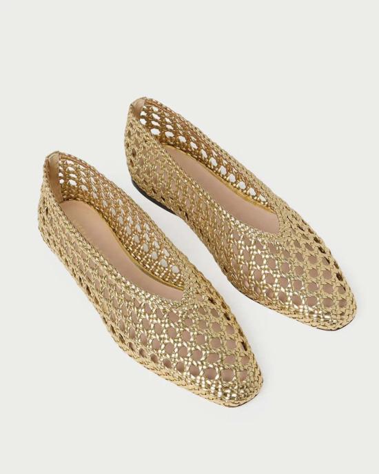  로플러랜달 플랫 슈즈 로플러 랜달 에머리 발레 플랫 골드 - LOEFFLER RANDALL