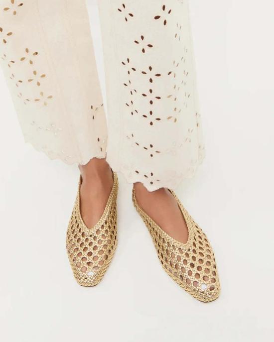  로플러랜달 플랫 슈즈 로플러 랜달 에머리 발레 플랫 골드 - LOEFFLER RANDALL