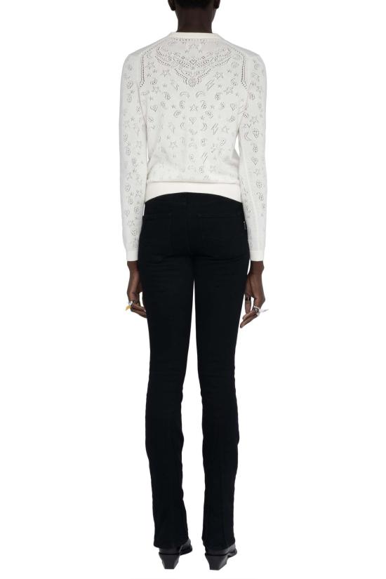  자딕앤볼테르 가디건 Zadig & Voltaire 마날라 반다나 카디건 달걀껍질 - ZADIG & VOLTAIRE