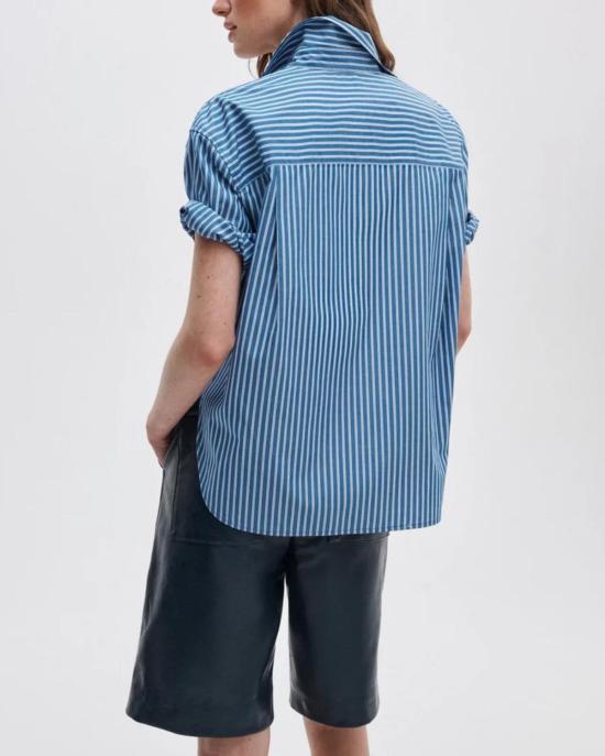  랙앤본 셔츠 Rag & Bone Connie SS 스트라이프 셔츠 블루 스트라이프 - RAG & BONE