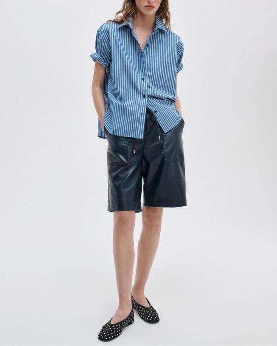  랙앤본 셔츠 Rag & Bone Connie SS 스트라이프 셔츠 블루 스트라이프 - RAG & BONE