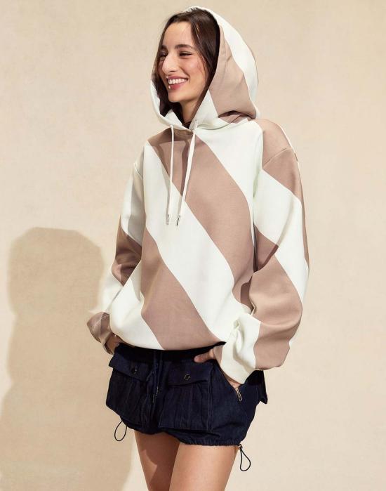  신시아 로리 후드 티셔츠 신시아 로울리 드류 스트라이프 후드 티셔츠 - CYNTHIA ROWLEY