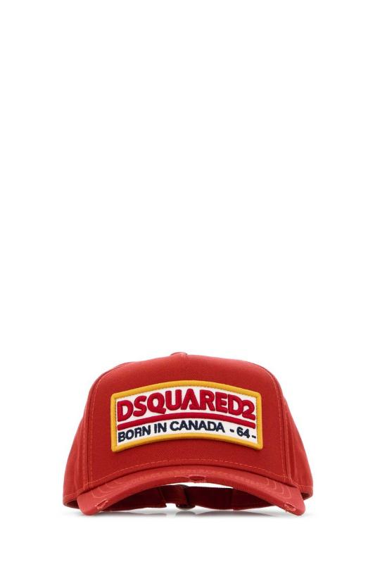  디스퀘어드2 모자 Dsquared2 코튼 베이스볼 캡 레드