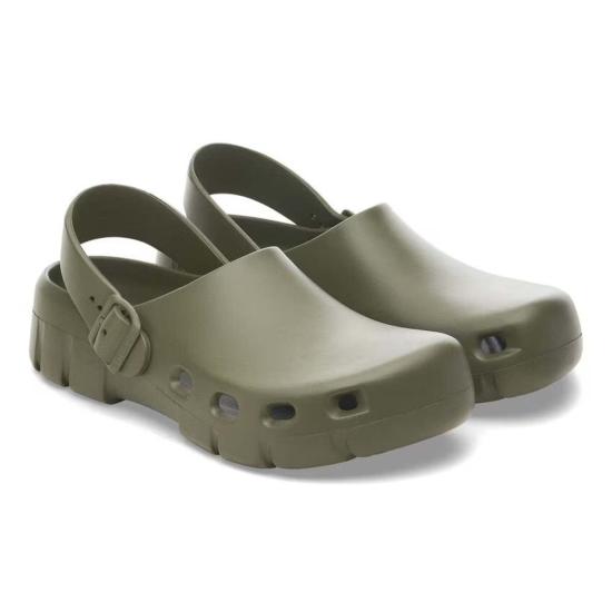  버켄스탁 샌들 버켄슈톡 버키 플로우 슬립온 카키 - BIRKENSTOCK