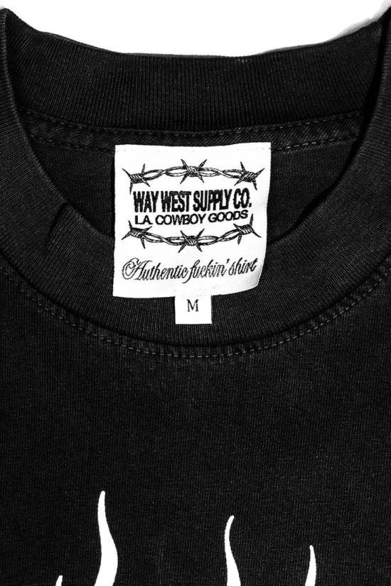  Way West Supply Co 반팔 티셔츠 웨이 웨스트 서플라이 컴퍼니 스틸 트러킹 티셔츠 빈티지 블랙 - OTHER BRANDS