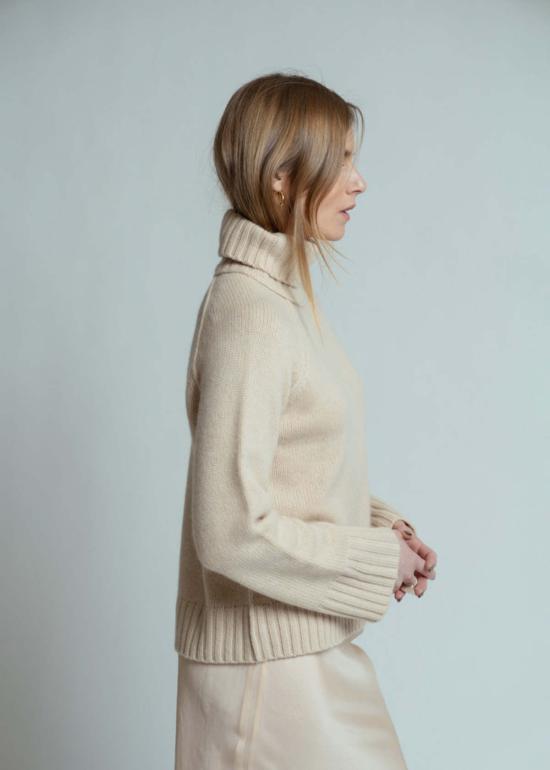  브라조 트리콧 터틀넥 브라조 트리코 청키 터틀넥  블론드 - BRAZEAU TRICOT