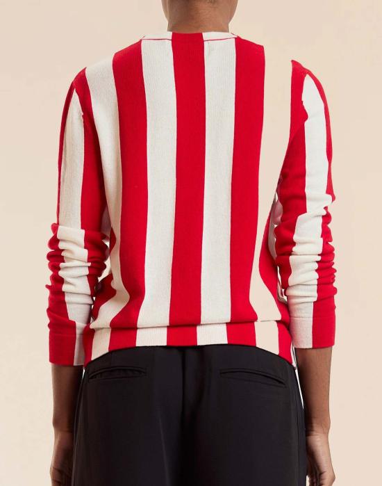  신시아 로리 스웨터 신시아 로울리 사이드라인 스트라이프  레드/화이트 - CYNTHIA ROWLEY