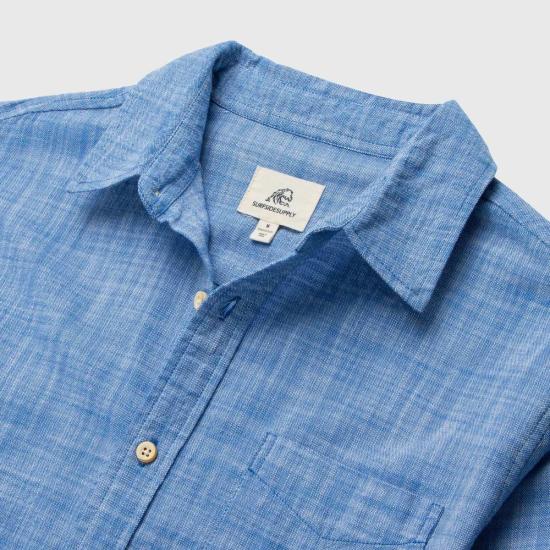  SURFSIDESUPPLY 셔츠 서프사이드서플라이 브라이언 투톤 슬럽 코튼  스트롱 블루 - OTHER BRANDS