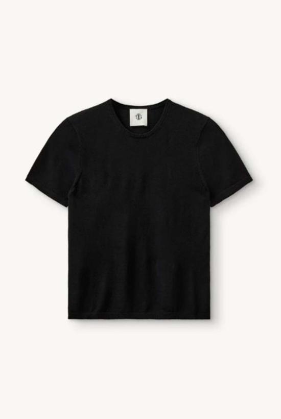  더 가먼트 반팔 티셔츠 버겐 니트 티셔츠 블랙 - THE GARMENT