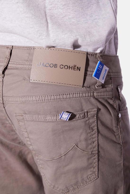  야콥코헨 스트레이트 팬츠 Jacob Cohen Bard 소프트 트윌 가죽 패치 청바지 엘리펀트 그레이 - JACOB COHËN