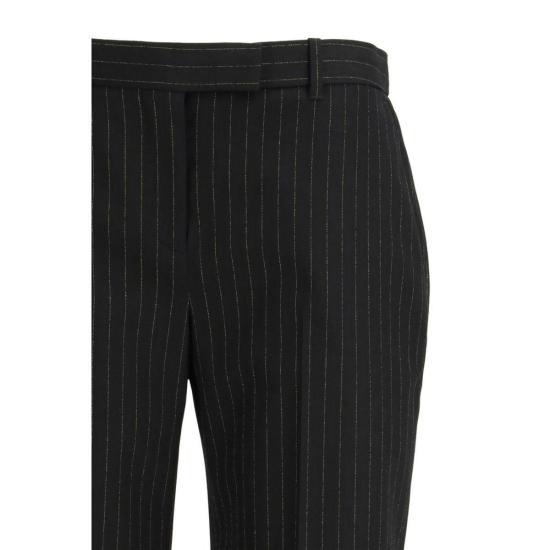 26SS 알렉산더 맥퀸 스트레이트 팬츠 핀스트라이프 테일러드 드레스 팬츠 블랙 - ALEXANDER MCQUEEN