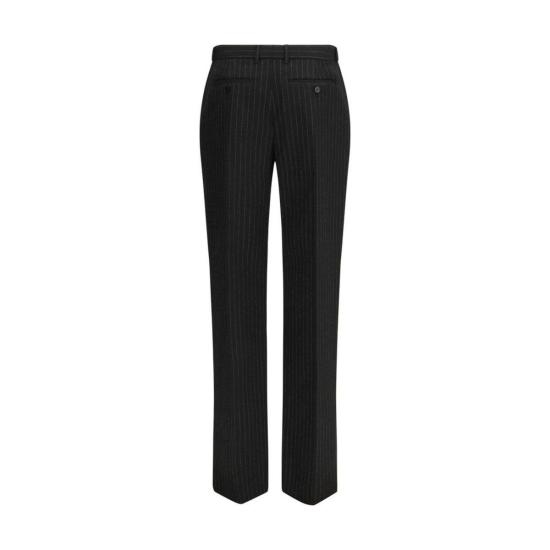 26SS 알렉산더 맥퀸 스트레이트 팬츠 핀스트라이프 테일러드 드레스 팬츠 블랙 - ALEXANDER MCQUEEN