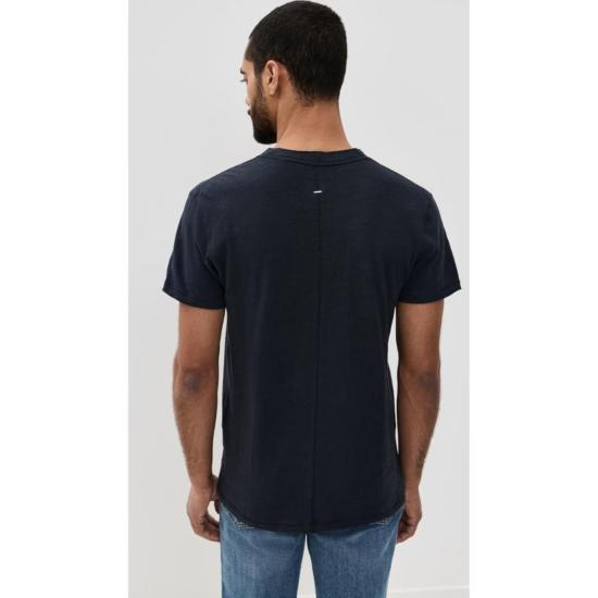  랙앤본 반팔 티셔츠 클래식 반팔 헨리넥 딥 네이비 - RAG & BONE