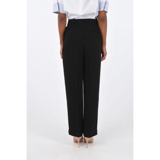  토리버치 스트레이트 팬츠 토리 버치 더블 플리츠 하이웨이스트  블랙 - TORY BURCH