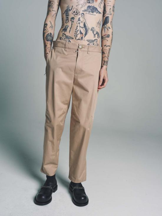  랑방 스트레이트 팬츠 바이커 팬츠 샌드