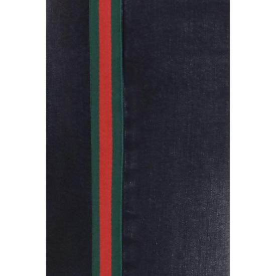  구찌 데님 팬츠 코튼 스트레이트 레그 진 블랙 - GUCCI