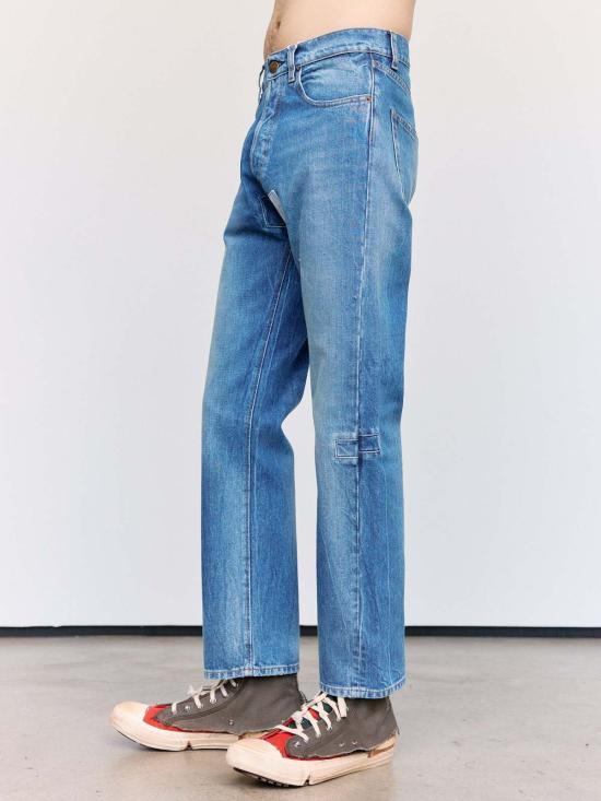  마르지엘라 데님 팬츠 메종  빈티지 워싱 블루 패치 5포켓 진 - MAISON MARGIELA