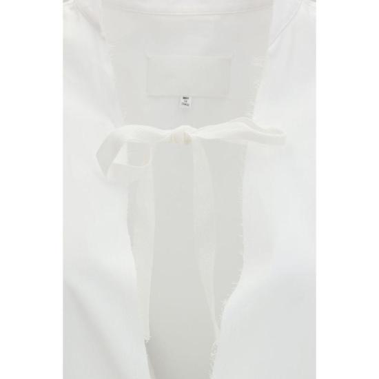  마르지엘라 숏 원피스 메종  로우 엣지 코튼 미니 드레스 화이트 - MAISON MARGIELA