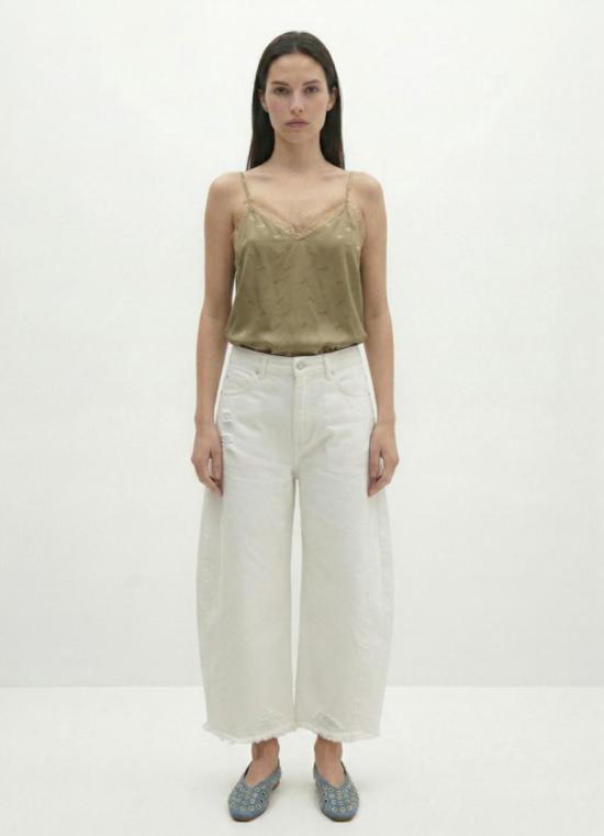  레이디버드 민소매 티셔츠 케일러 실크  카키