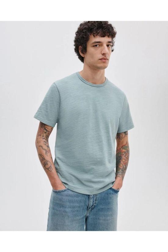  랙앤본 반팔 티셔츠 Rag & Bone 클래식 슬럽 티셔츠 블루 그레이