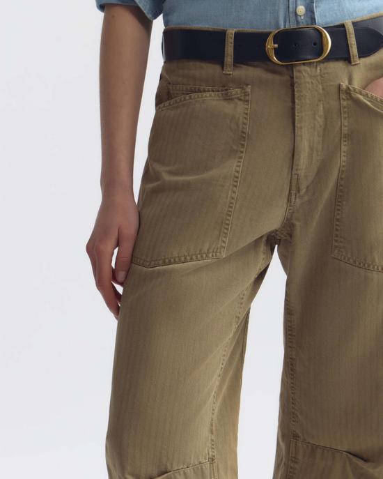  닐리로탄 스트레이트 팬츠 Nili Lotan Shon Pant 프렌치 카키 - NILI LOTAN