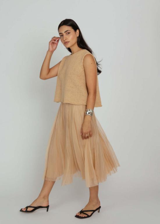  Louiza Babouryan 스커트 루이자 바부리안 오르간자  샴페인 - OTHER BRANDS