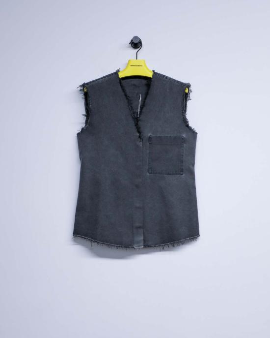  가브리엘라 콜 가먼츠 민소매 티셔츠 74번 민소매 셔츠 워시드 블랙 - GABRIELA COLL GARMENTS