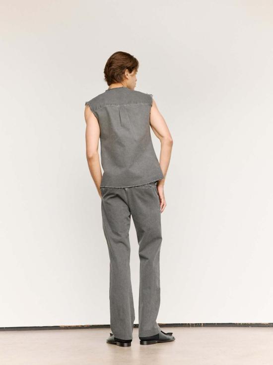  가브리엘라 콜 가먼츠 민소매 티셔츠 74번 민소매 셔츠 워시드 블랙 - GABRIELA COLL GARMENTS