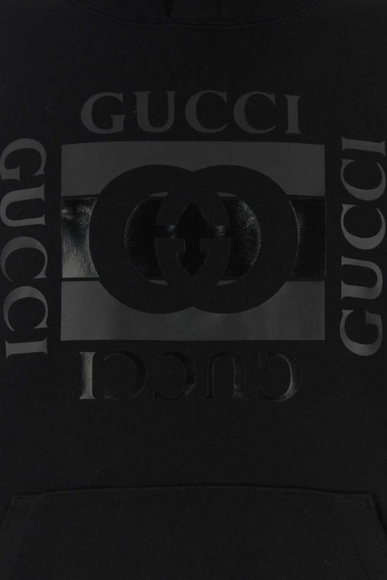  구찌 긴팔 티셔츠 블랙 코튼 스웨트셔츠 블랙 - GUCCI