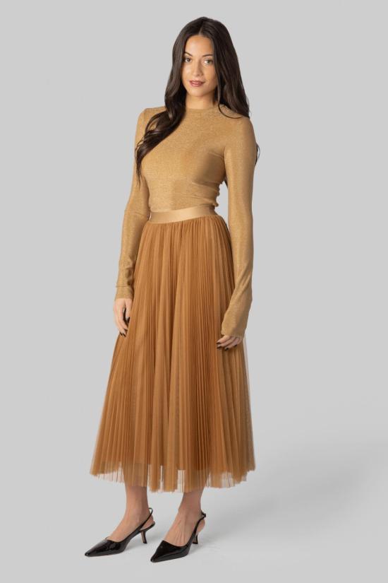  포르테포르테 긴팔 티셔츠 Forte Forte Lurex 저지 라운드넥 셔츠 Oro - FORTE FORTE