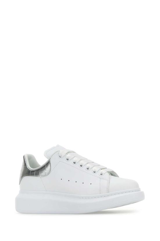  알렉산더 맥퀸 스니커즈 화이트 가죽 실버 힐  (화이트/실버) - ALEXANDER MCQUEEN