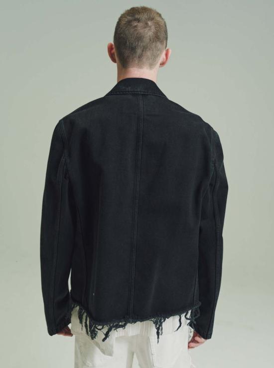  랑방 데님 자켓 에센셜 데님 재킷 블랙 - LANVIN