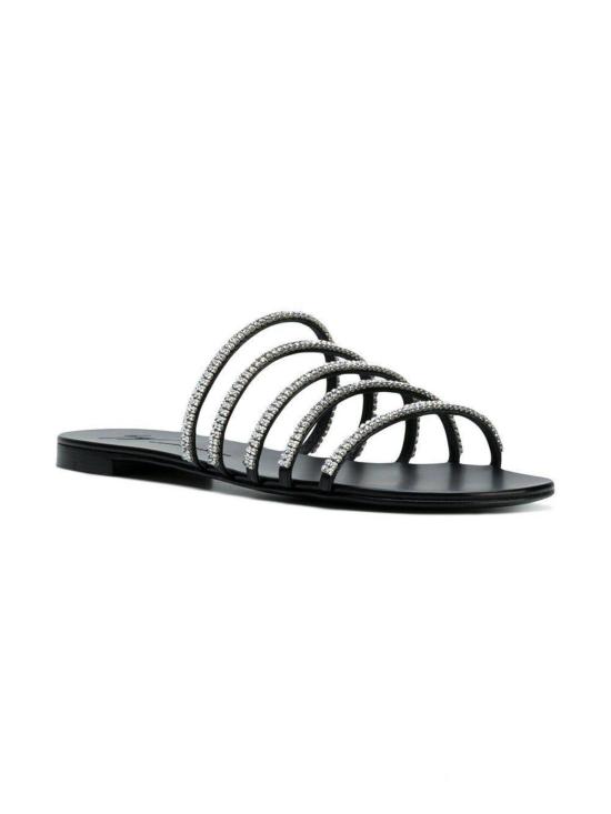  쥬세페자노티 슈즈 Giuseppe Zanotti 장식 플랫 샌들 Vernice Nero - GIUSEPPE ZANOTTI