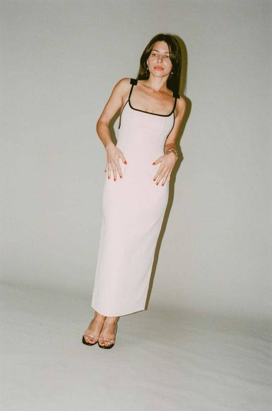 패리스 조지아 미디 원피스 파리 조지아 니나 드레스 핑크/블랙