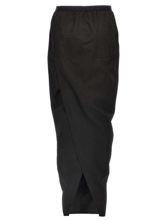  릭 오웬스 롱 스커트 필러 롱 미니 스커트 블랙 - RICK OWENS