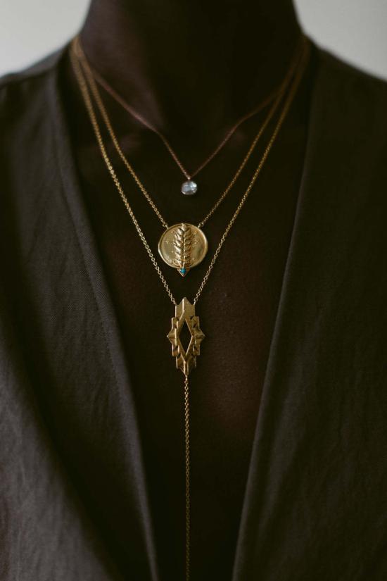  시에라 윈터 주얼리 목걸이/팬던트 하베스트 네크리스 골드 베르메일/터쿼이즈 - SIERRA WINTER JEWELRY