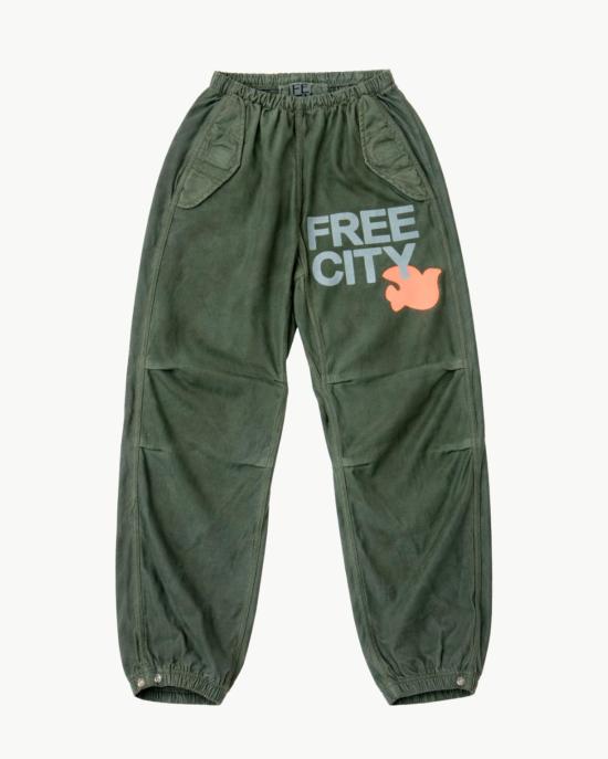  프리시티 트레이닝/조거 팬츠 Freecity 플랩/스냅 Freecitylarge 매트/새틴 에어점프 팬츠 서플러스