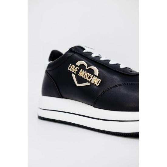  모스키노 스니커즈 러브  가죽 로우탑  블랙 - MOSCHINO
