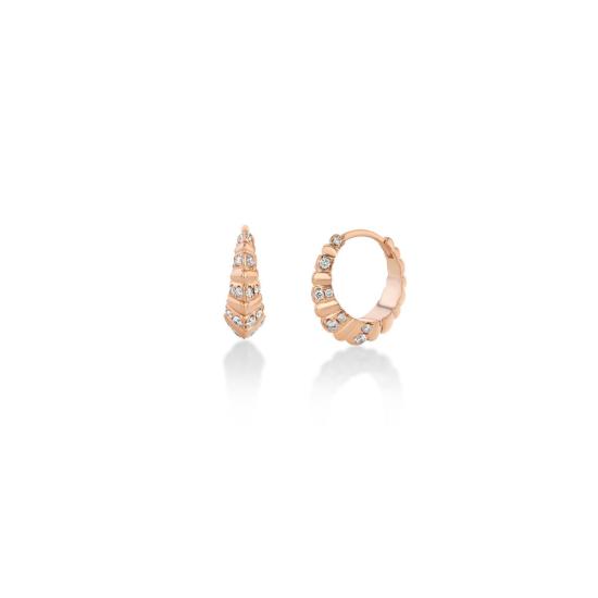  리지 맨들러 파인 주얼리 이어링 스트라이프 파브 스몰 플루티드 크레센트 허기스 - LIZZI MANDLER FINE JEWELRY