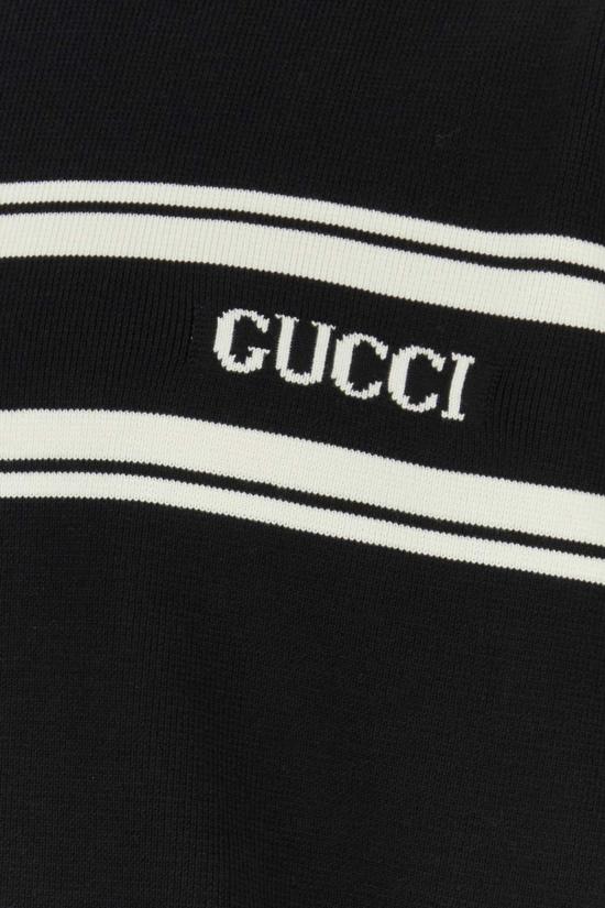  구찌 스웨터 실크 블렌드 울 혼방  블랙/화이트 - GUCCI