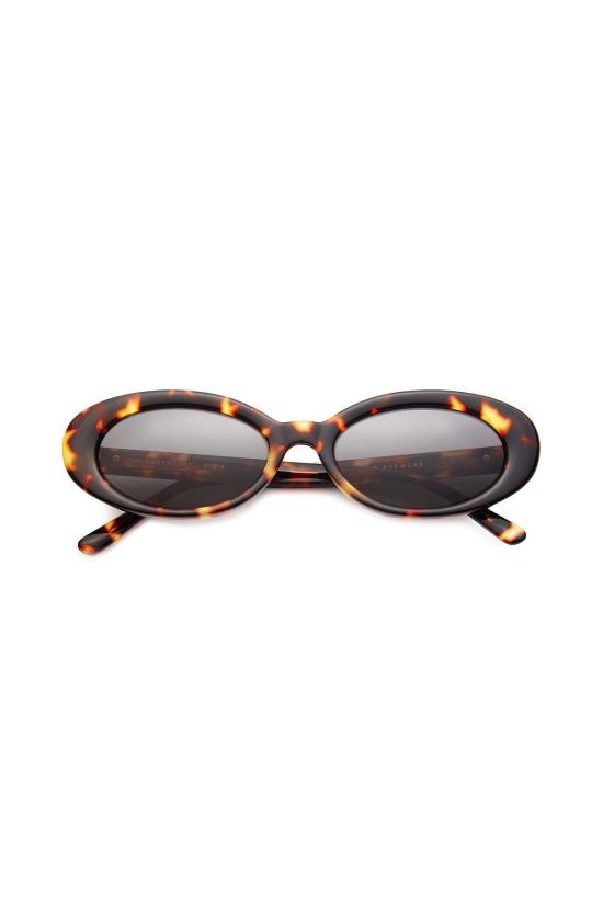  크랩 아이웨어 선글라스 스위트 리프 선글라스 다크 토터스 프레임 & 그레이 렌즈 - CRAP EYEWEAR