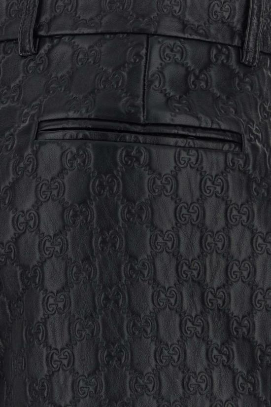  구찌 숏팬츠 블랙 가죽 반바지 블루네이비 - GUCCI