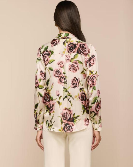  라장스 블라우스 타일러 L/S  에크루/모브 로맨틱 로즈 - L'AGENCE