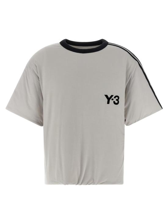  와이쓰리 반팔 티셔츠 Y 3 패딩 라이오셀 티셔츠 (회색)