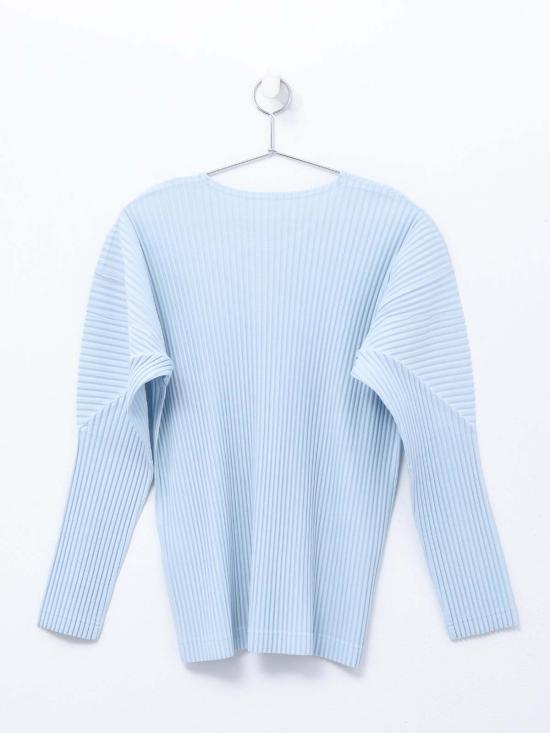  이세이 미야케 긴팔 티셔츠 클로르 플리츠 라이트 블루 - ISSEY MIYAKE