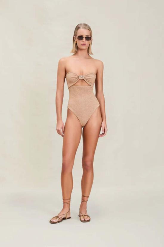  데본 윈저 원피스 수영복 이지 풀피스 수영복 골드 쉬머 - DEVON WINDSOR