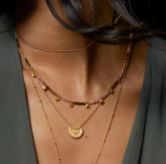  Satya Jewelry 목걸이/팬던트 사티아 주얼리 평화와 보호 투르말린 초커 목걸이 옐로우 골드 - OTHER BRANDS